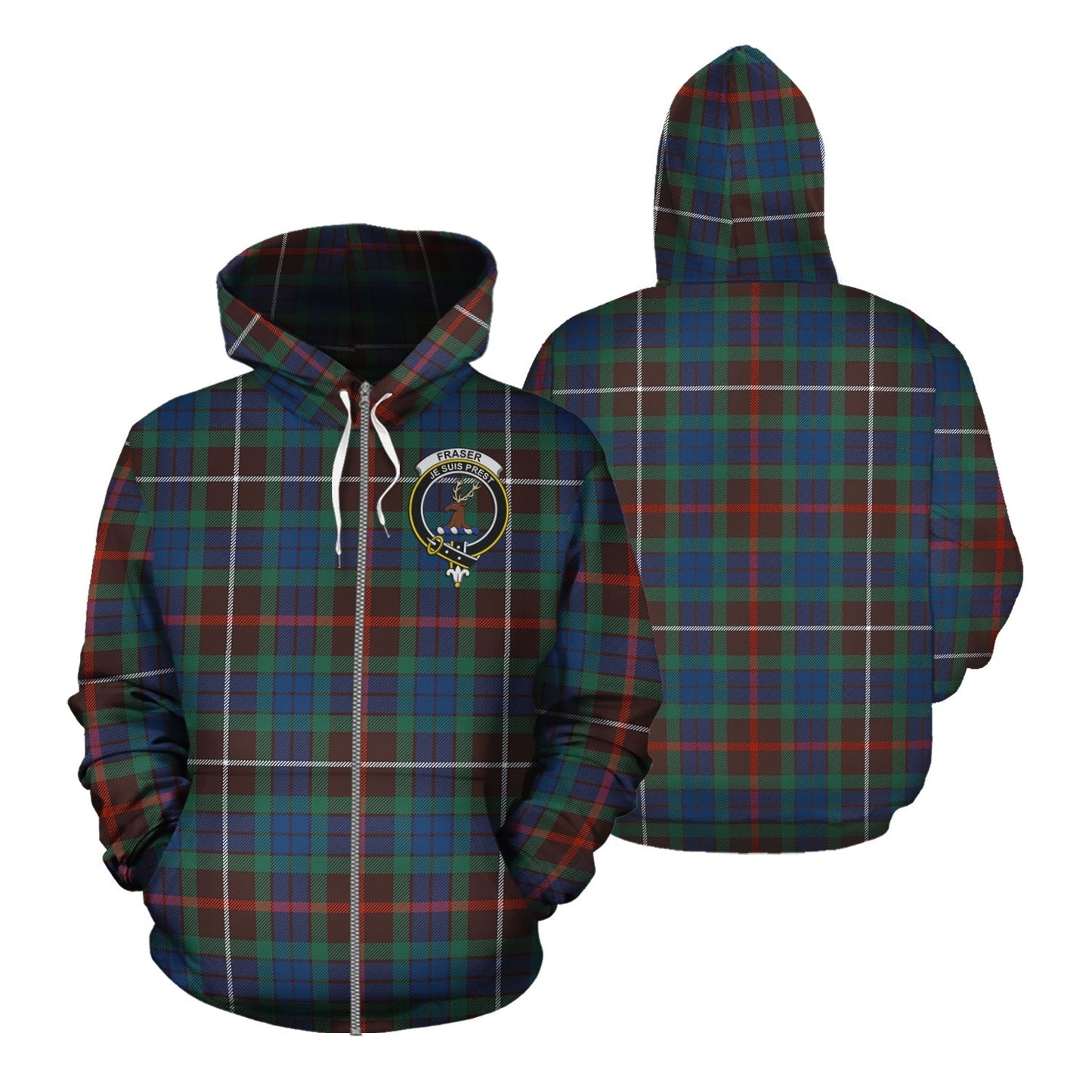 Printivon Fraser Hunting Ancient Tartan Hoodie