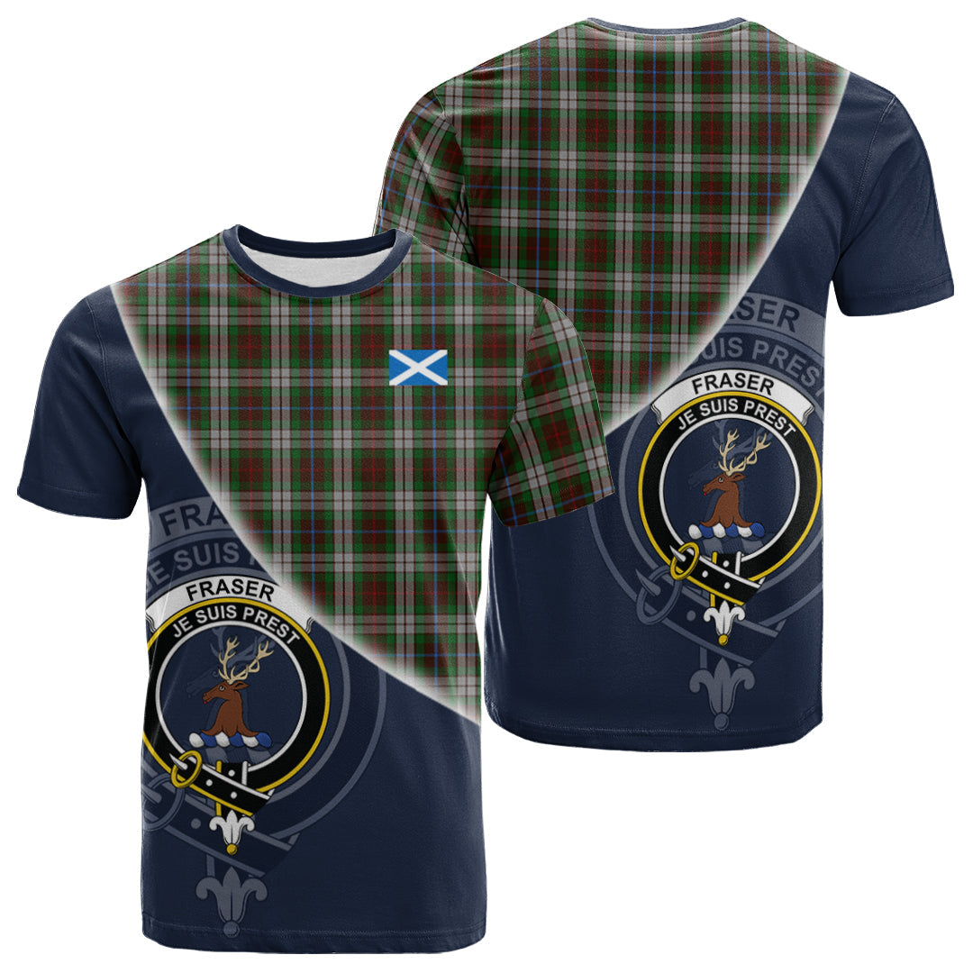 Printivon Fraser Hunting Dress Tartan Scottish Crest T Shirt