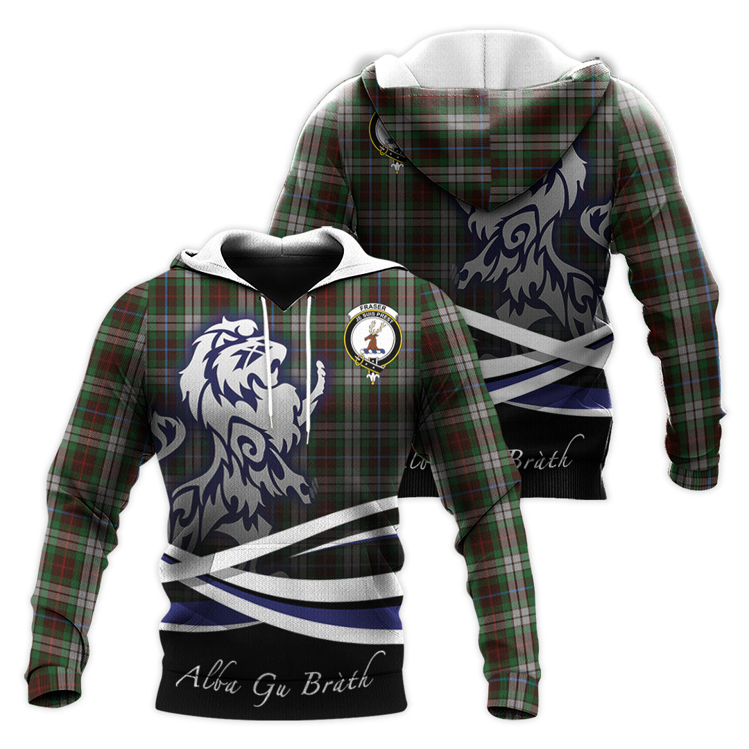 Printivon Fraser Hunting Dress Tartan Scottish Lion Hoodie