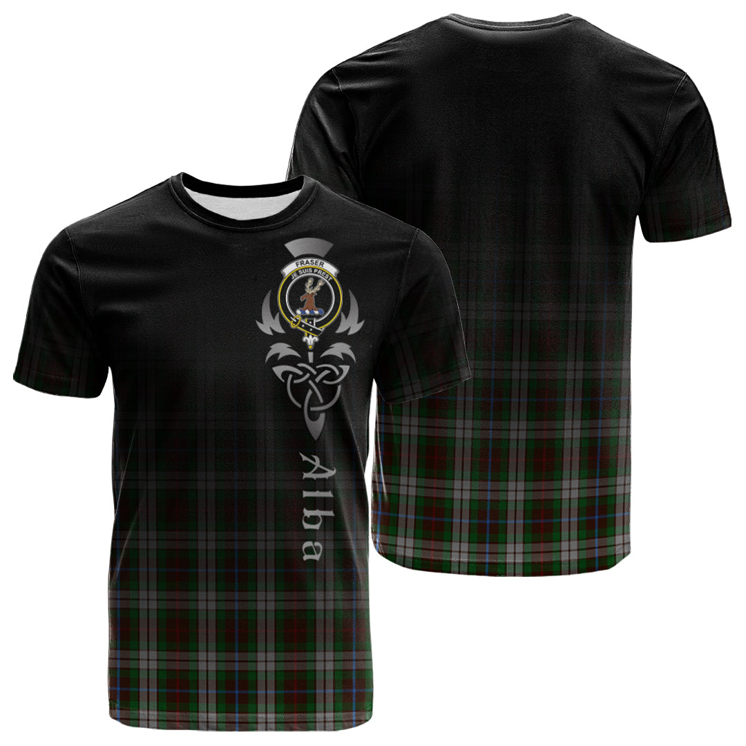 Printivon Fraser Hunting Dress Tartan Crest Alba Celtic T Shirt