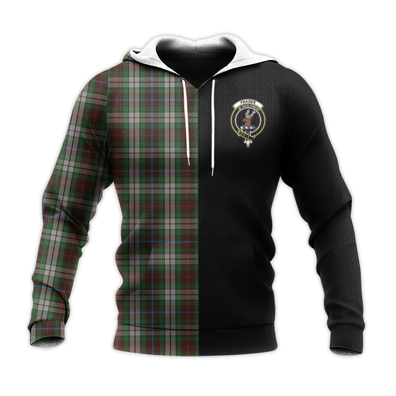 Printivon Fraser Hunting Dress Tartan Personalize Half Hoodie
