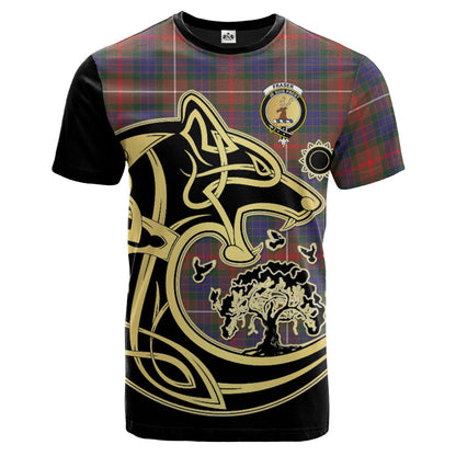 Printivon Fraser Hunting Modern Crest Celtic Wolf Tartan T Shirt Custom Your Text