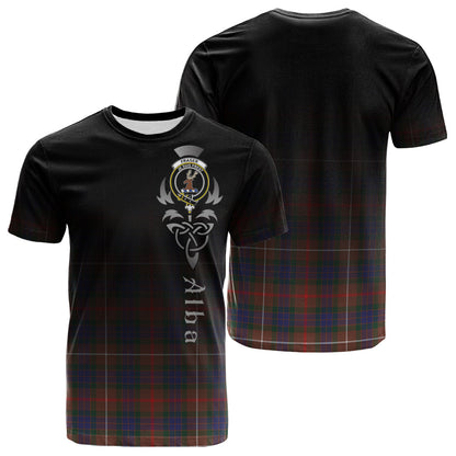 Printivon Fraser Hunting Modern Tartan Crest Alba Celtic T Shirt