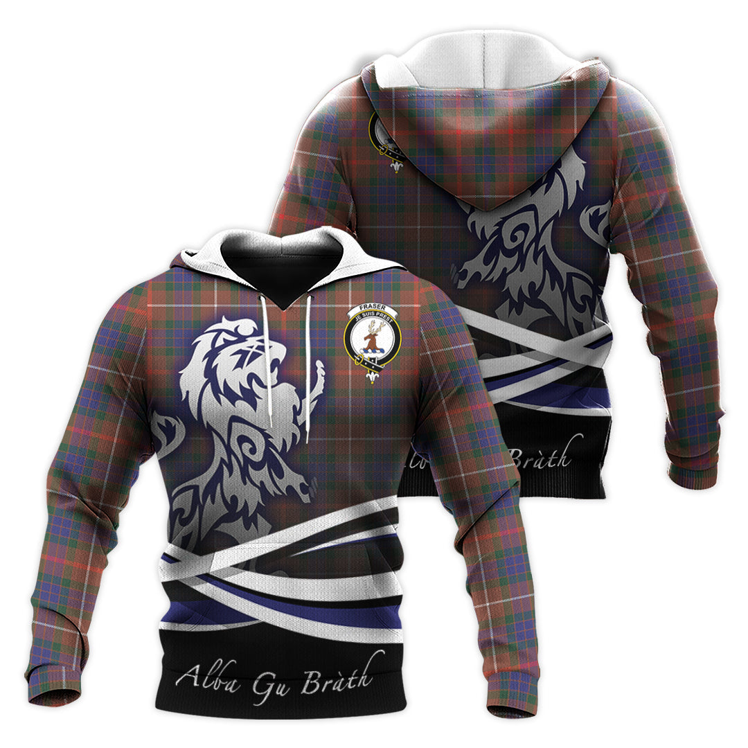 Printivon Fraser Hunting Modern Tartan Scottish Lion Hoodie
