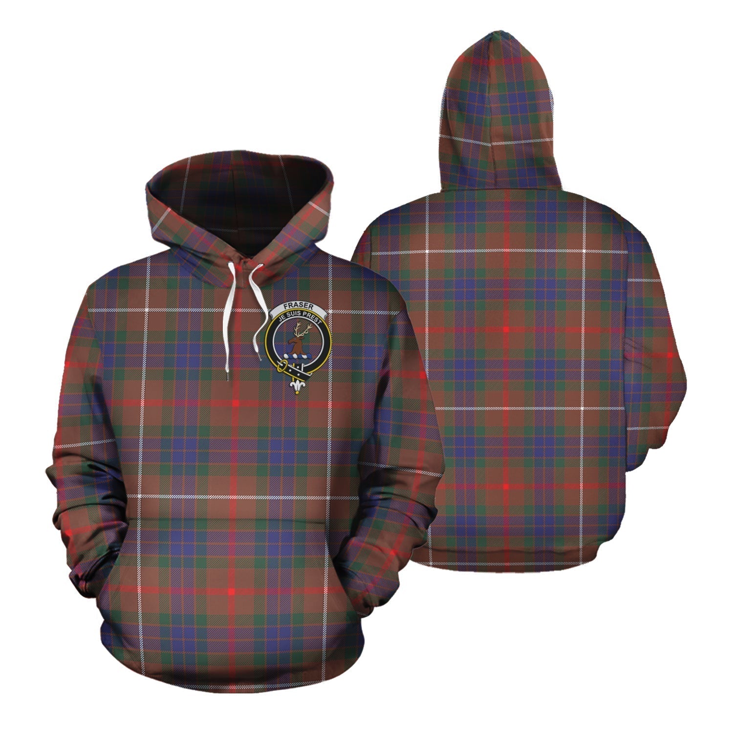 Printivon Fraser Hunting Modern Tartan Hoodie