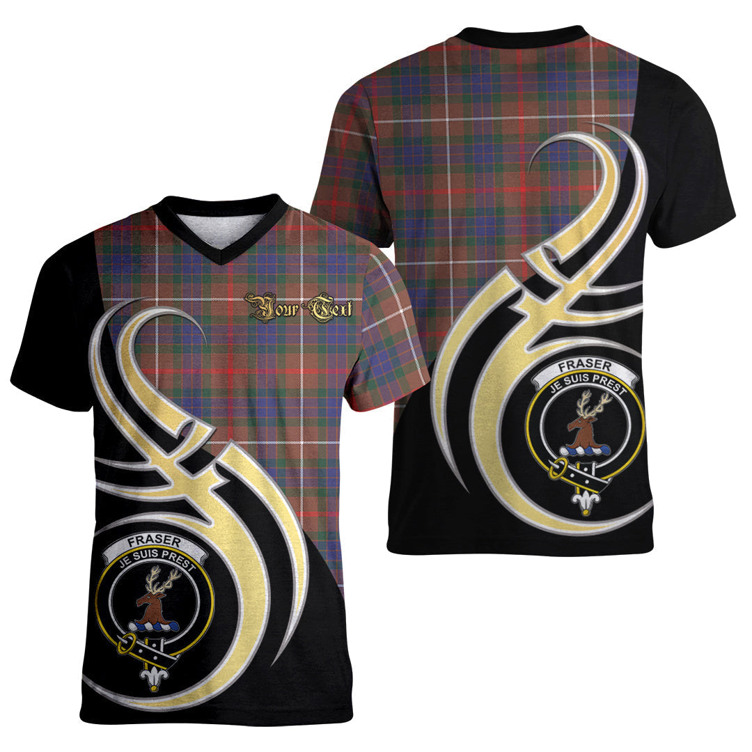 Printivon Fraser Hunting Modern Tartan Crest Believe In Me T Shirt