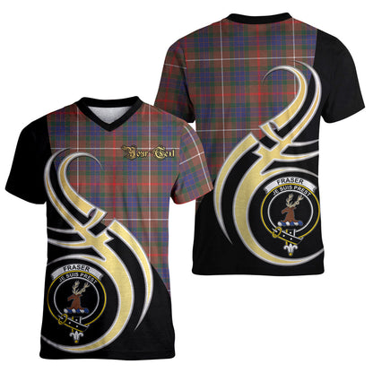 Printivon Fraser Hunting Modern Tartan Crest Believe In Me T Shirt