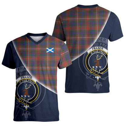 Printivon Fraser Hunting Modern Tartan Scottish Crest T Shirt