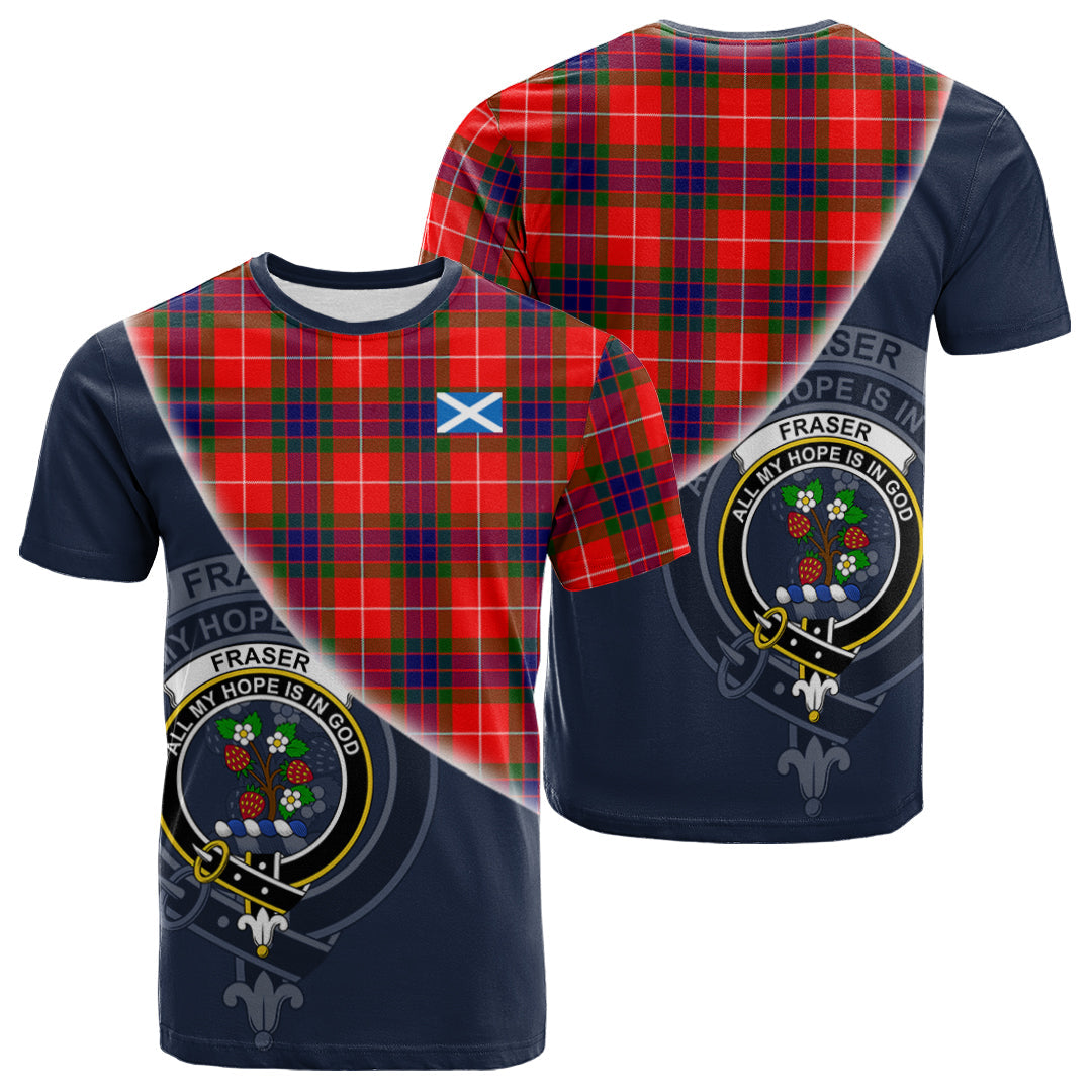 Printivon Fraser Modern Tartan Scottish Crest T Shirt