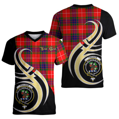 Printivon Fraser Modern Tartan Crest Believe In Me T Shirt