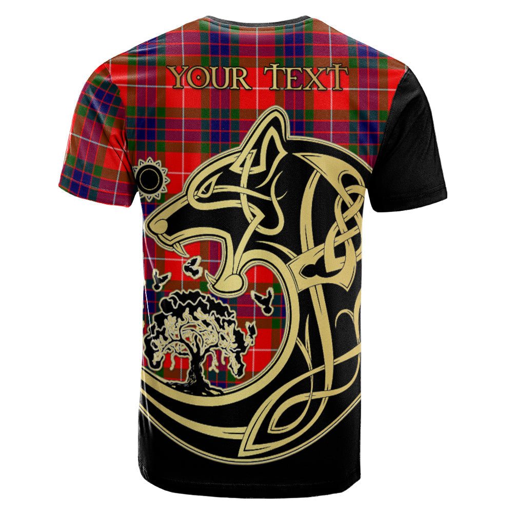 Printivon Fraser Modern Crest Celtic Wolf Tartan T Shirt Custom Your Text