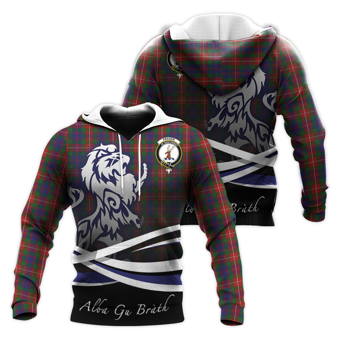 Printivon Fraser Of Lovat Tartan Scottish Lion Hoodie