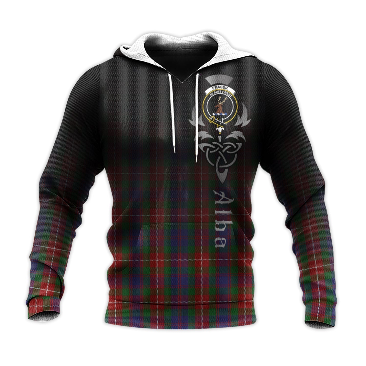 Printivon Fraser Of Lovat Tartan Crest Alba Celtic Hoodie