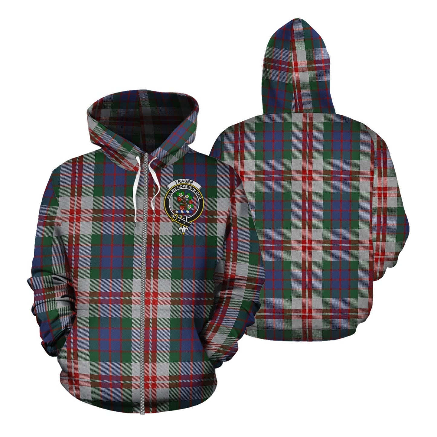 Printivon Fraser Red Dress Tartan Hoodie