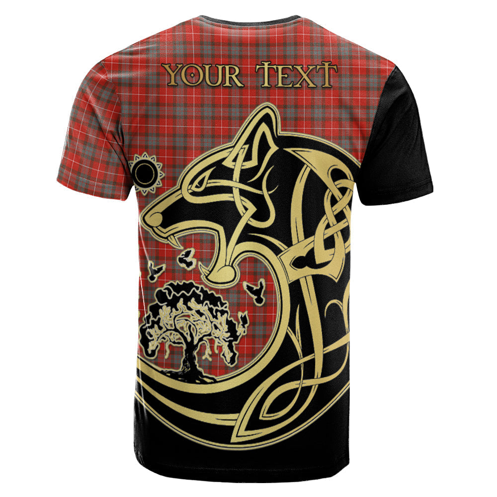 Printivon Fraser Weathered Crest Celtic Wolf Tartan T Shirt Custom Your Text