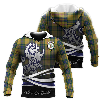 Printivon Fraser Yellow Tartan Scottish Lion Hoodie