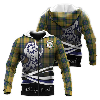 Printivon Fraser Yellow Tartan Scottish Lion Hoodie