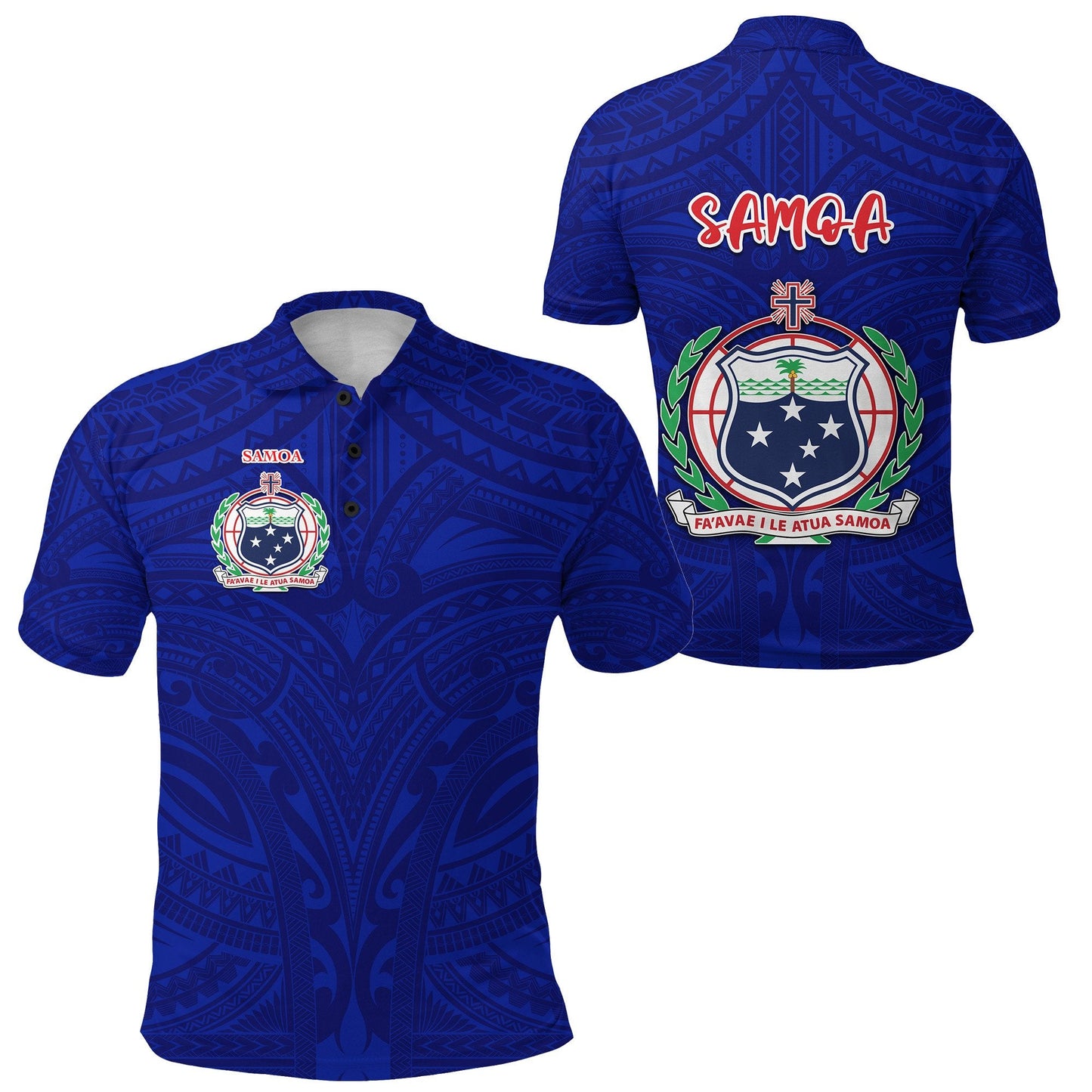 Manu Samoa Rugby Polo Shirt Free Style