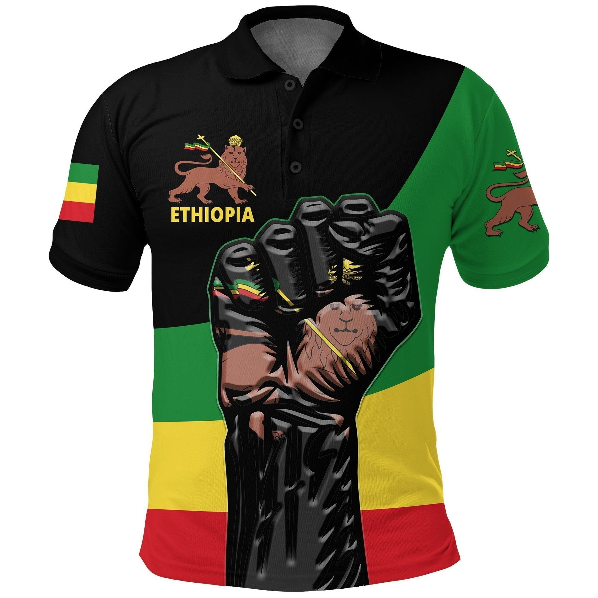 Freedom Ethiopia Polo Shirt Lion Of Judah