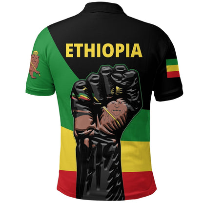 Freedom Ethiopia Polo Shirt Lion Of Judah