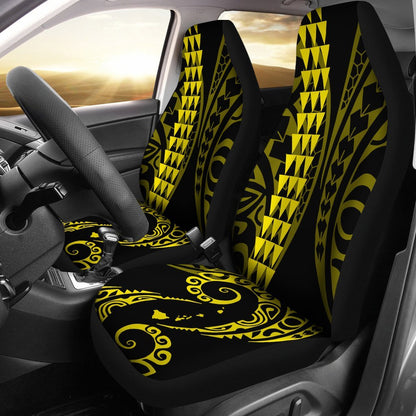 Hawaii Kakau Yellow Polynesian Car Seat Covers