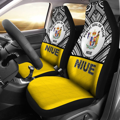 Niue Car Seat Covers Niue Seal Polynesian Deisgn