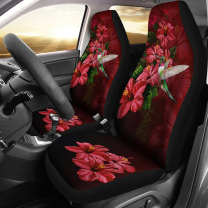 Hawaii Red Hibiscus Humming Bird Car Seat Covers