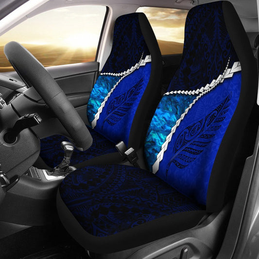 Paua Shell Maori Silver Fern Car Seat Covers Cobalt