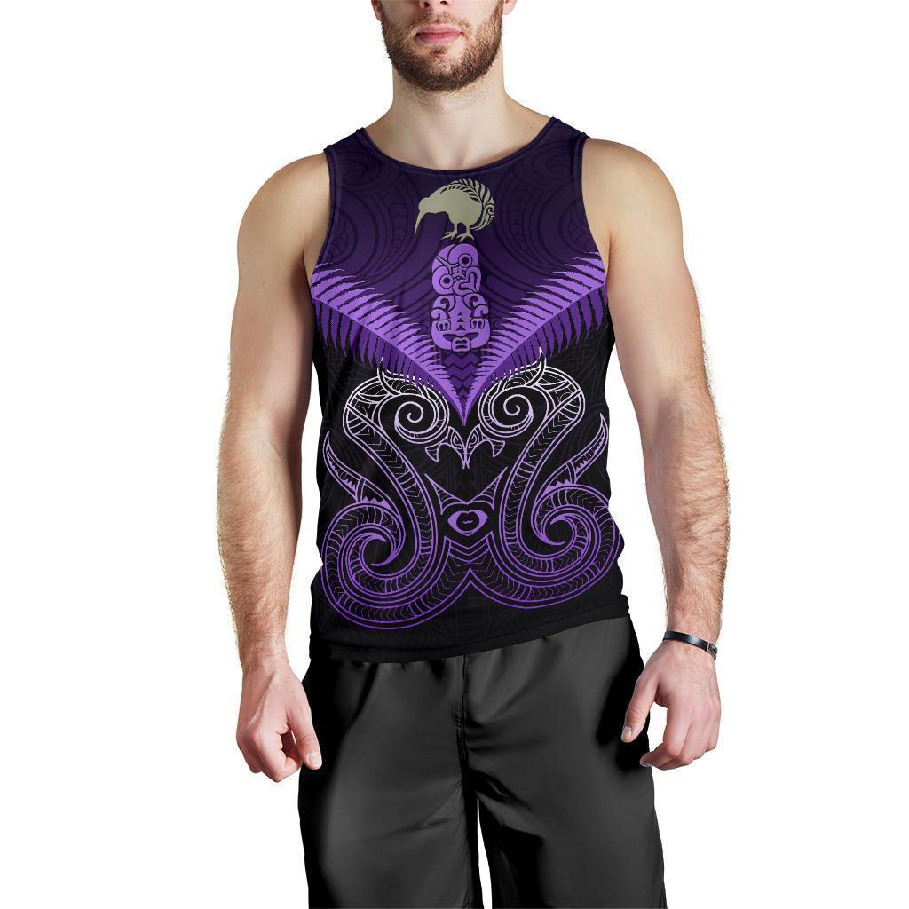 Maori Manaia New Zealand Men Tank Top Purple