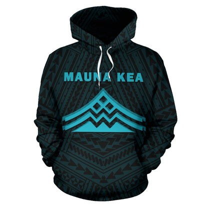Hawaii Mauna Kea Polynesian Hoodie Blue