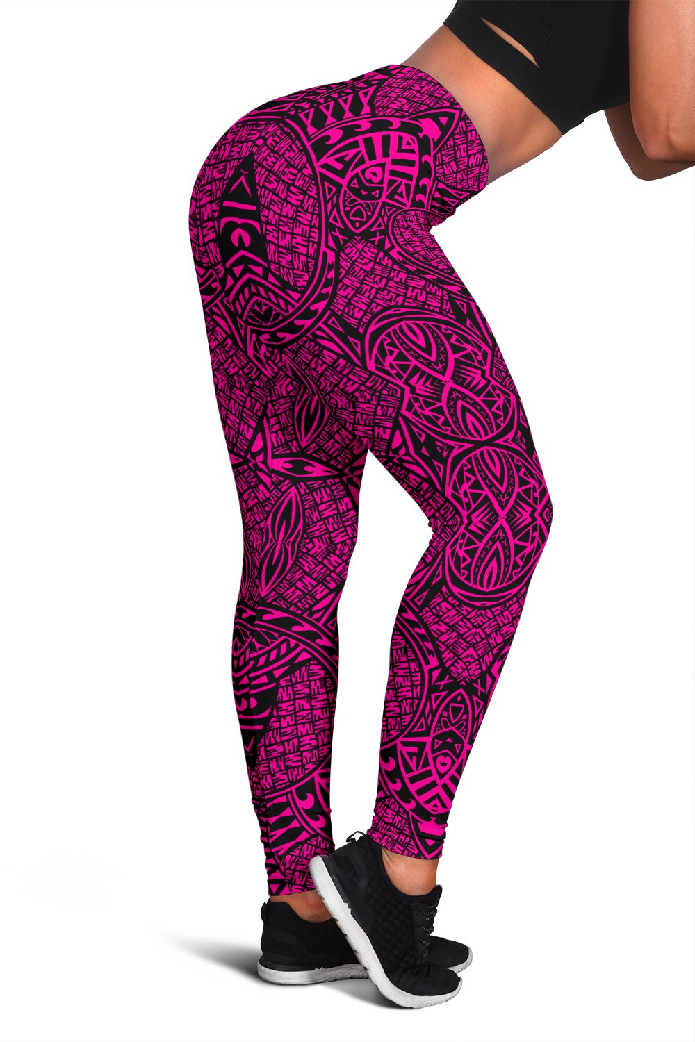 Polynesian Lauhala Mix Pink Hawaii Women's Legging AH