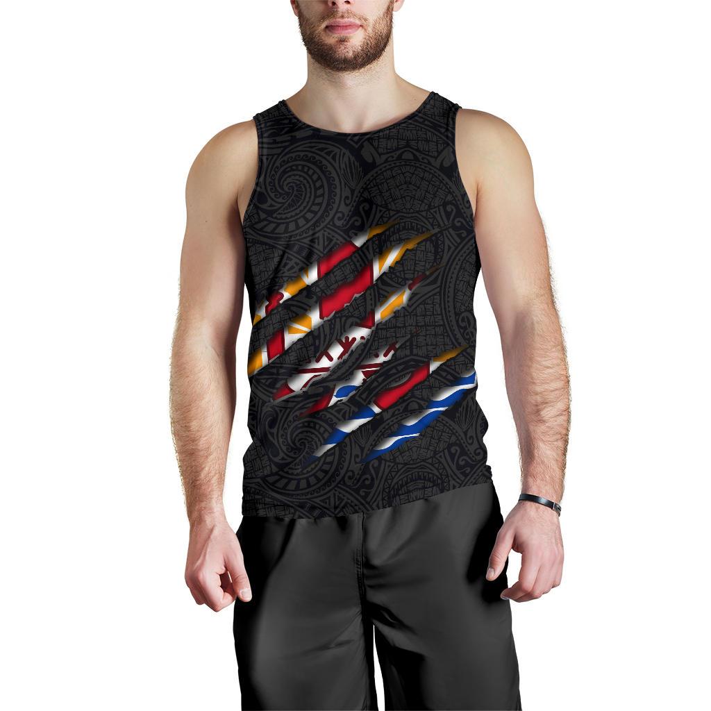 French Polynesia Men's Tank Top Scratch Style