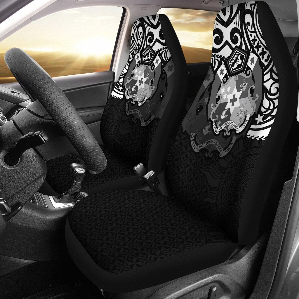 Tonga Pride Car Seat Covers Tongan Coat Of Arms (White)