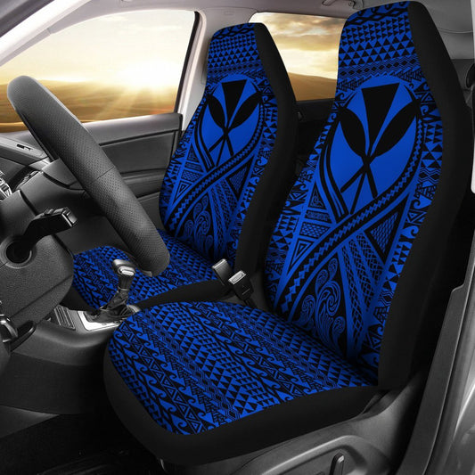 Hawaii Car Seat Cover Hawaii Kanaka Maoli Polynesian Tattoo Blue