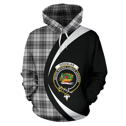Printivon Douglas Grey Modern Tartan Crest Hoodie Circle Style