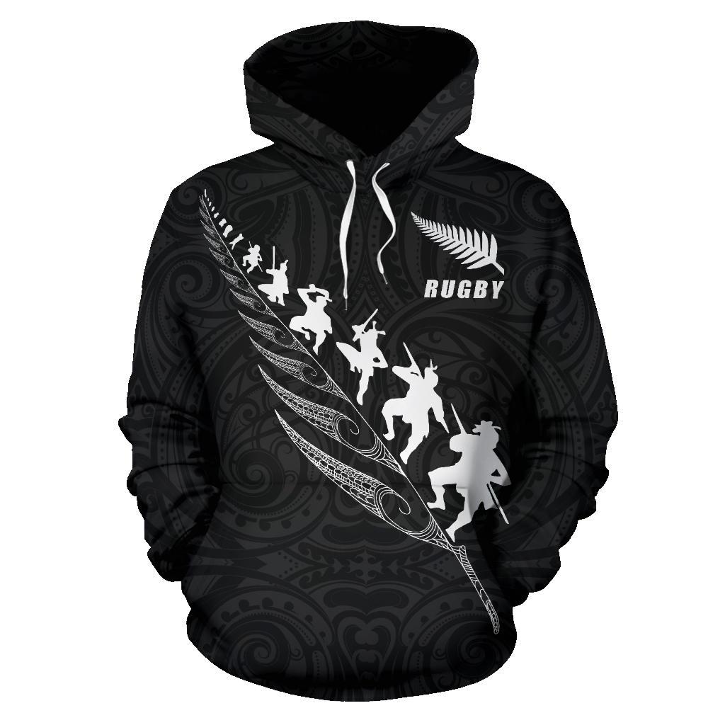New Zealand Rugby Hoodie, Maori Haka Fern Pullover Hoodie