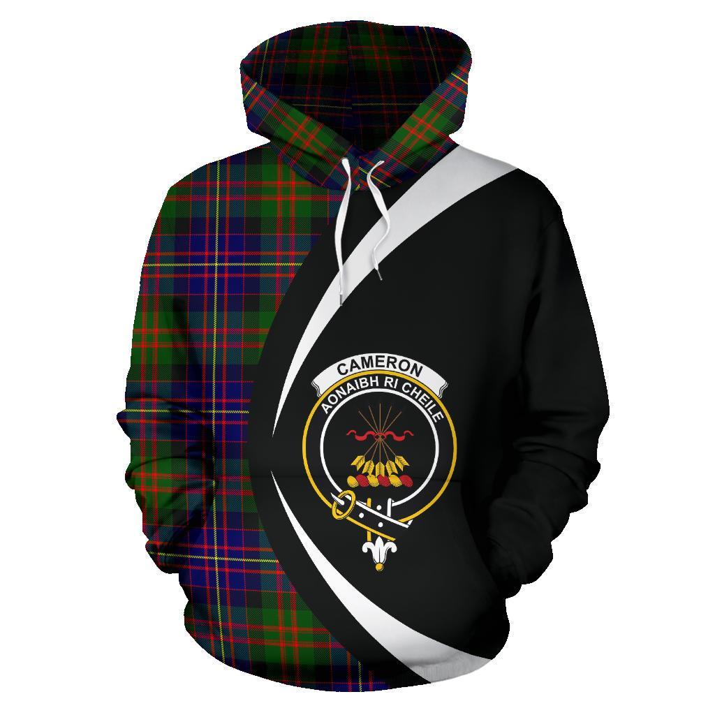 Printivon Cameron Of Erracht Modern Tartan Crest Hoodie Circle Style