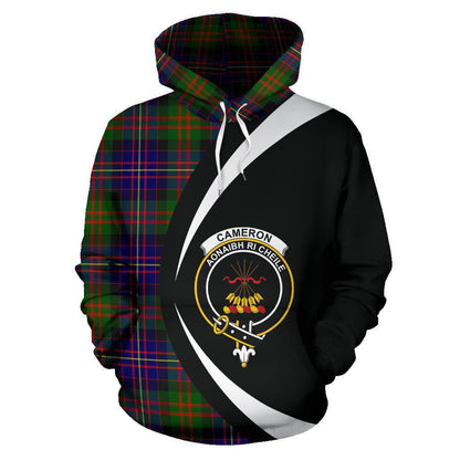 Printivon Cameron Of Erracht Modern Tartan Crest Hoodie Circle Style