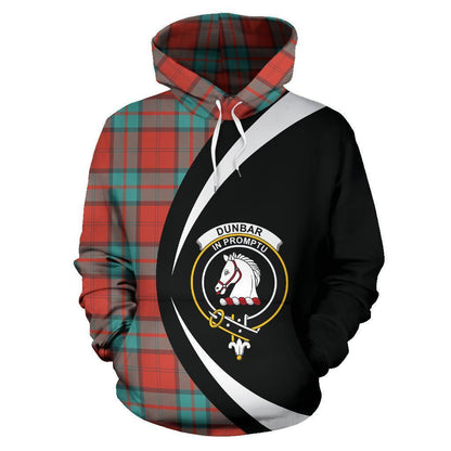 Printivon Dunbar Ancient Tartan Crest Hoodie Circle Style