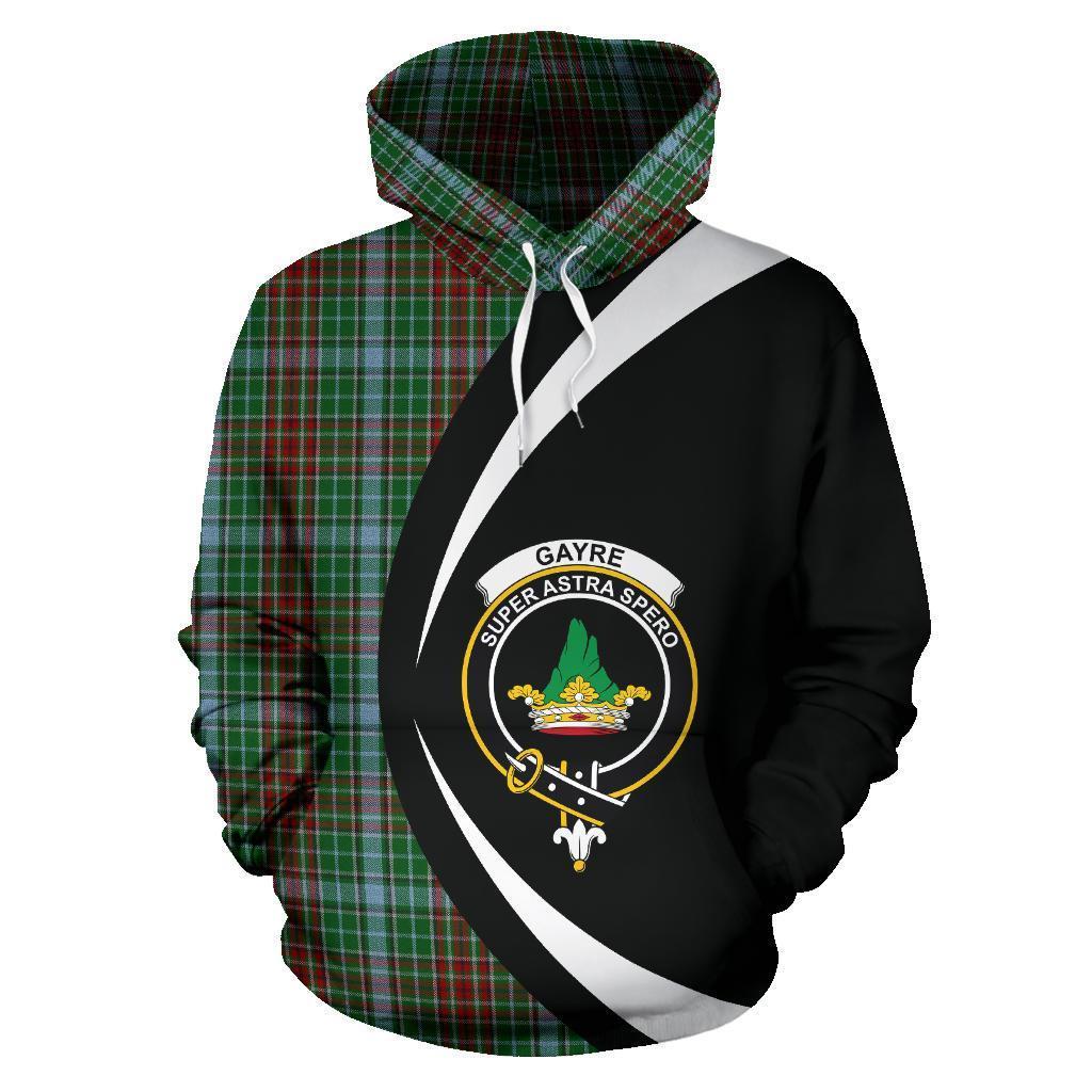 Printivon Gayre Tartan Crest Hoodie Circle Style