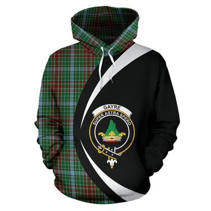 Printivon Gayre Tartan Crest Hoodie Circle Style