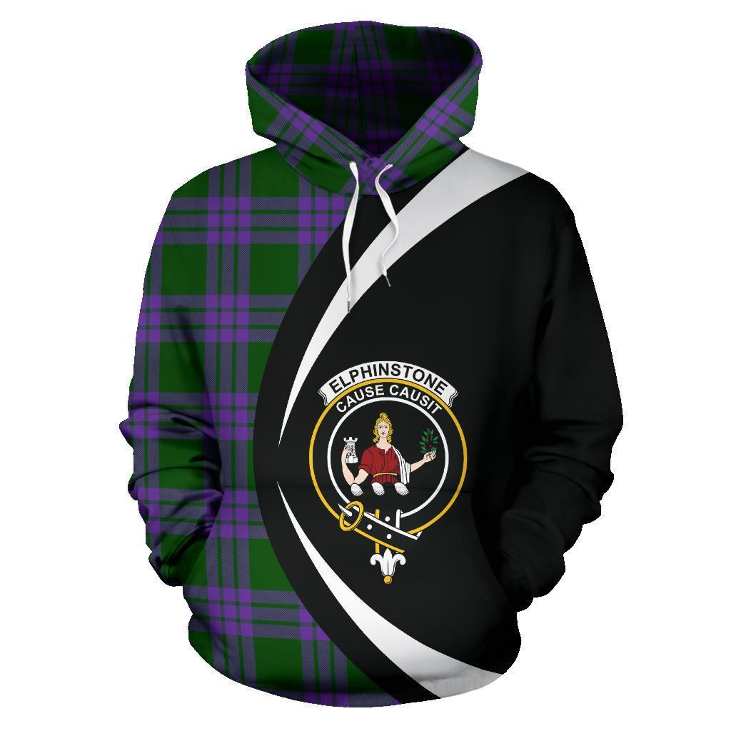 Printivon Elphinstone Tartan Crest Hoodie Circle Style