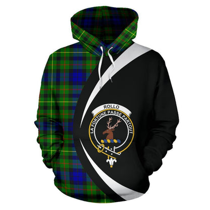 Printivon Rollo Modern Tartan Crest Hoodie Circle Style