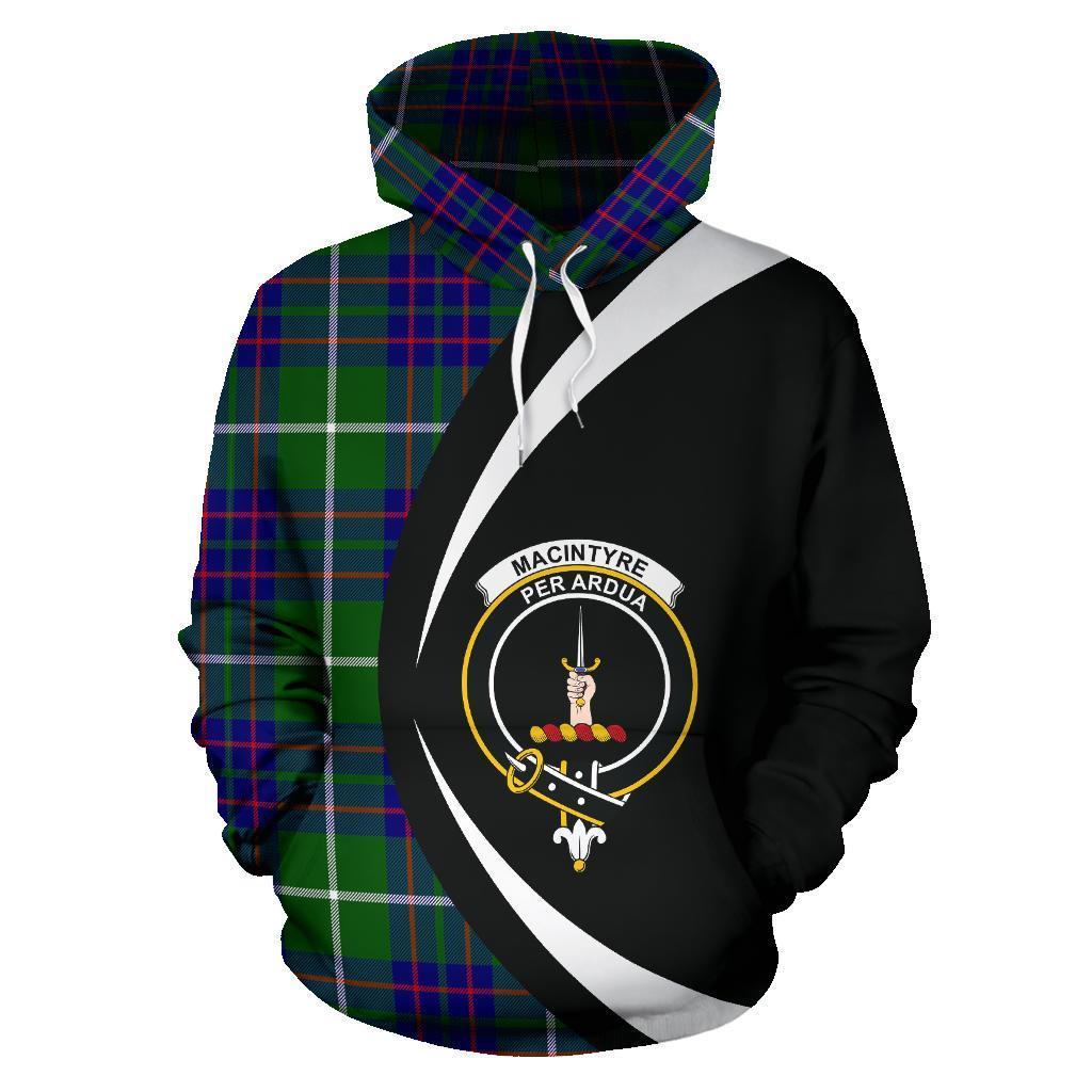 Printivon Macintyre Hunting Modern Tartan Crest Hoodie Circle Style