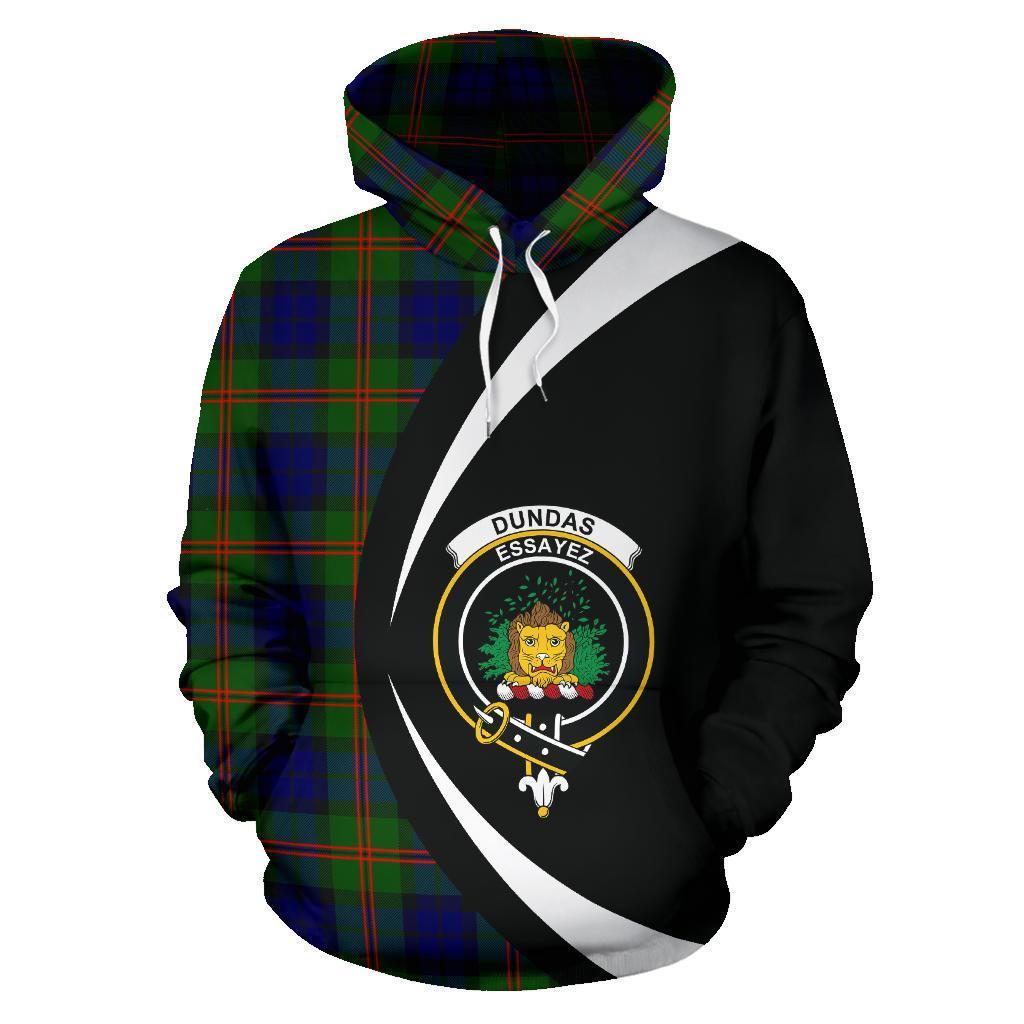 Printivon Dundas Modern 02 Tartan Crest Hoodie Circle Style