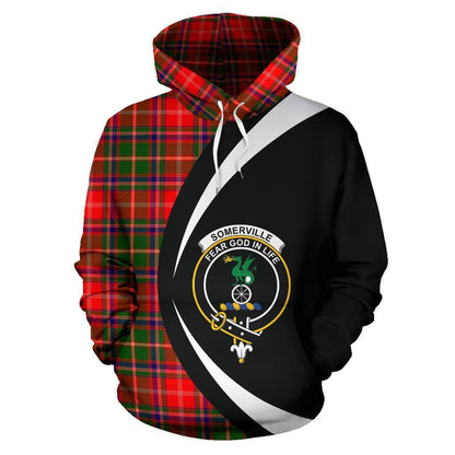 Printivon Somerville Modern Tartan Crest Hoodie Circle Style