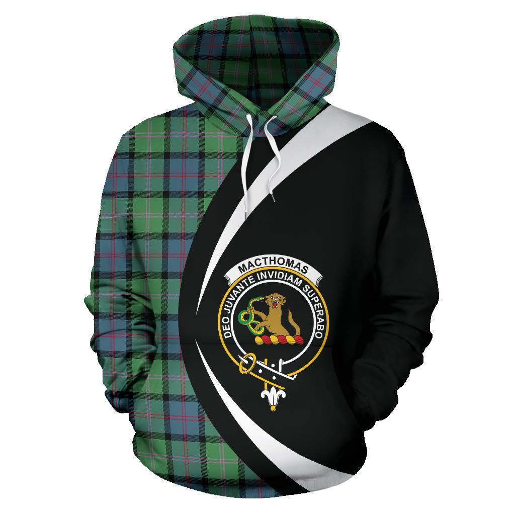 Printivon Macthomas Ancient Tartan Crest Hoodie Circle Style