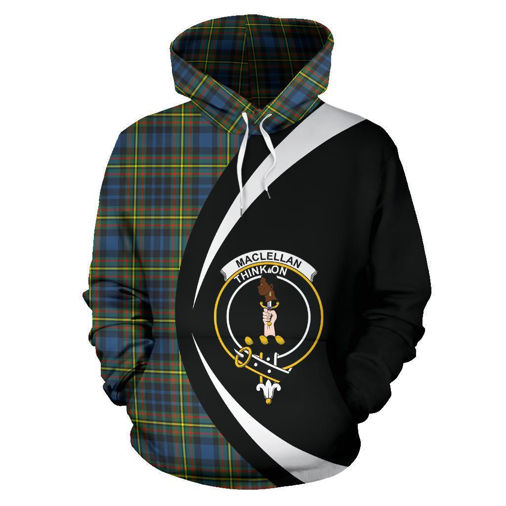 Printivon Maclellan Ancient Tartan Crest Hoodie Circle Style