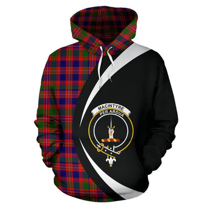 Printivon Macintyre Modern Tartan Crest Hoodie Circle Style