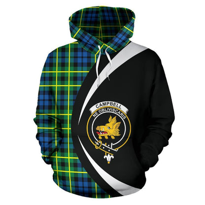 Printivon Campbell Of Breadalbane Ancient Tartan Crest Hoodie Circle Style